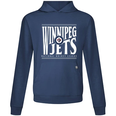 Men's Levelwear Navy Winnipeg Jets Relay Powerhouse Pullover Hoodie