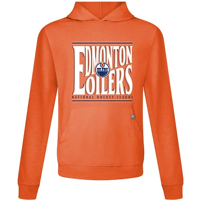 Men's Levelwear Orange Edmonton Oilers Relay Powerhouse Pullover Hoodie