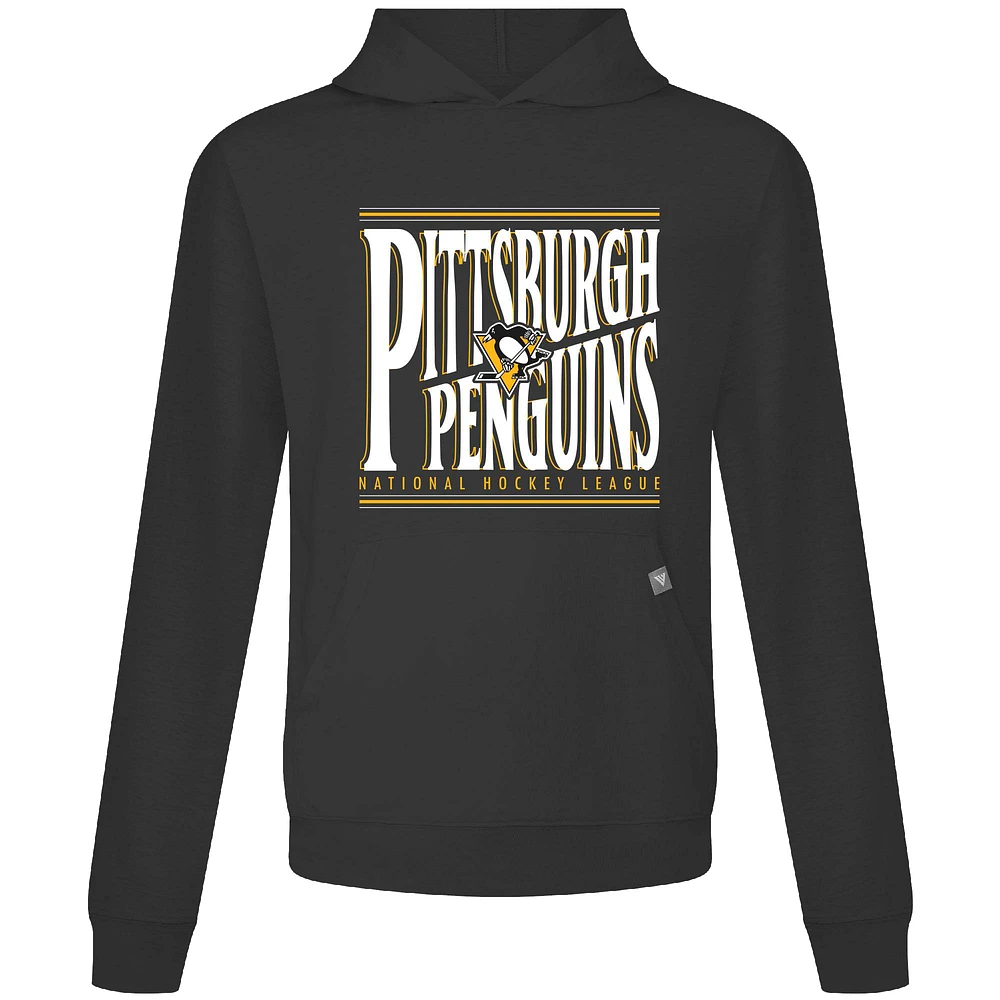 Men's Levelwear Black Pittsburgh Penguins Relay Powerhouse Pullover Hoodie