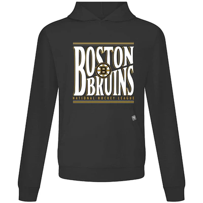 Men's Levelwear Black Boston Bruins Relay Powerhouse Pullover Hoodie