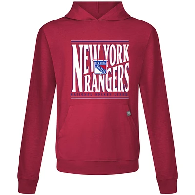 Men's Levelwear Red New York Rangers Relay Powerhouse Pullover Hoodie