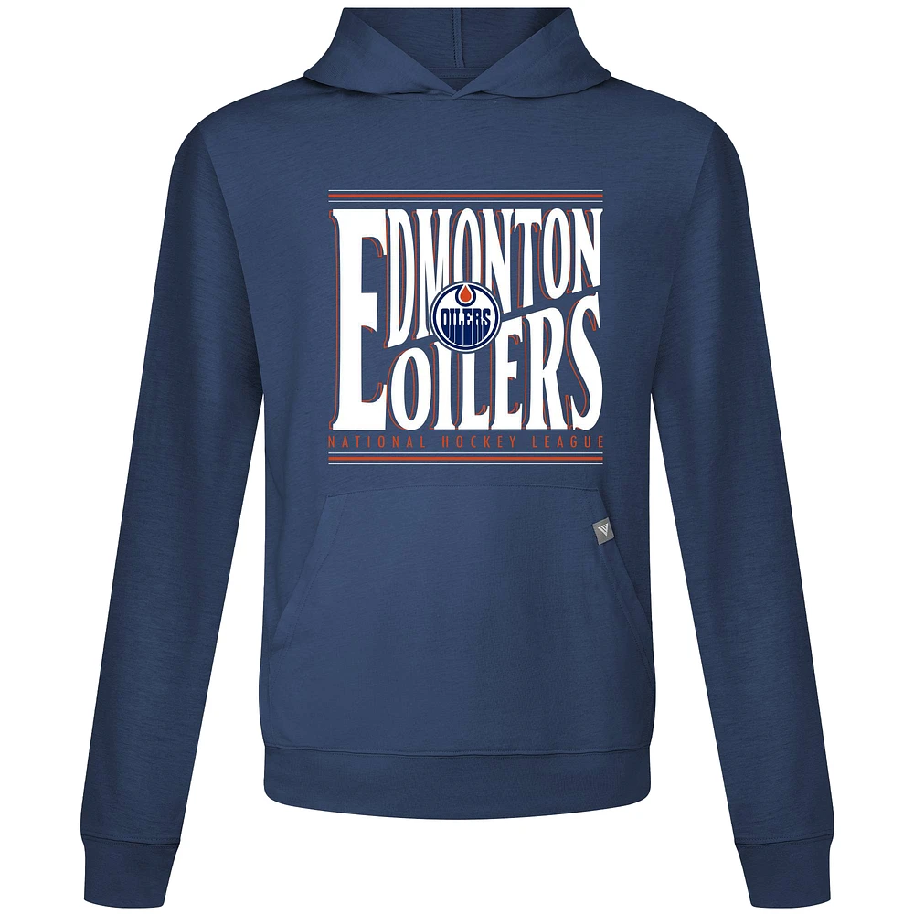 Men's Levelwear Navy Edmonton Oilers Relay Powerhouse Pullover Hoodie