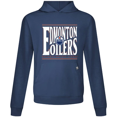 Men's Levelwear Navy Edmonton Oilers Relay Powerhouse Pullover Hoodie