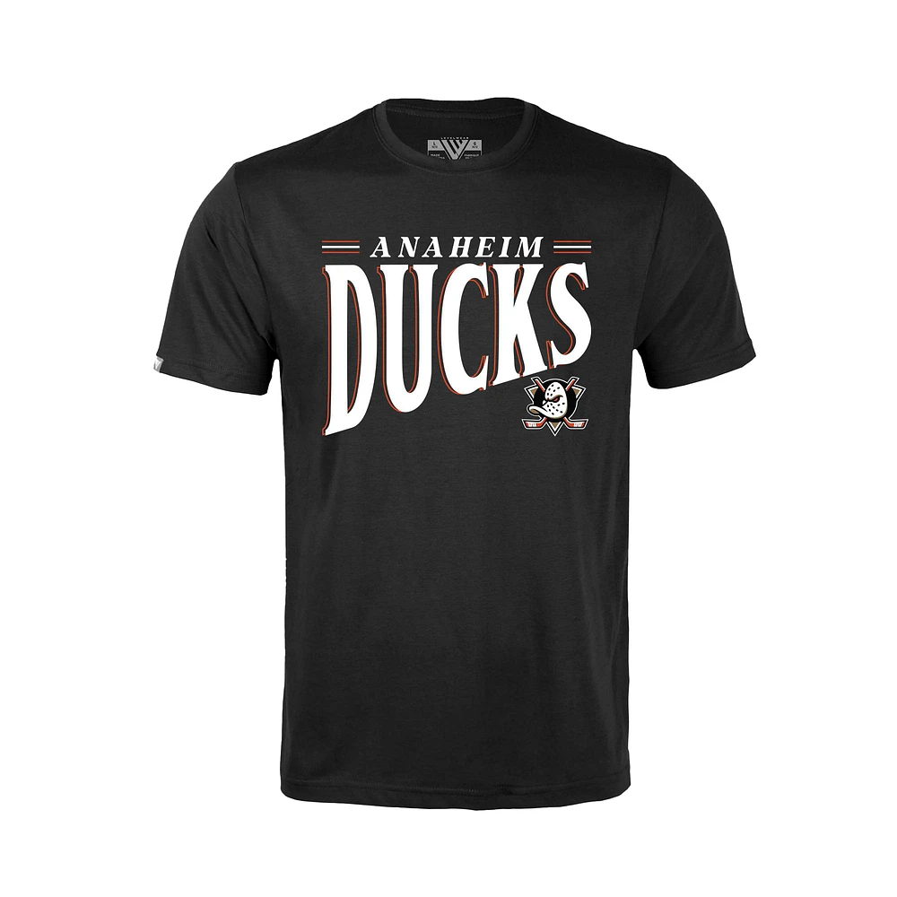 Youth Levelwear Black Anaheim Ducks Little Richmond Tally T-Shirt