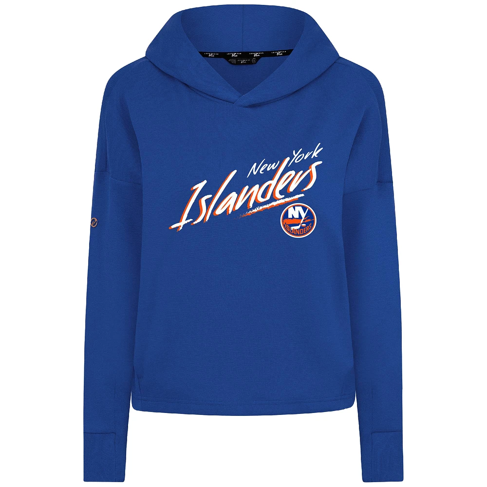 Women's Levelwear Royal New York Islanders Sweet Sizzle Tri-Blend Cropped Pullover Hoodie