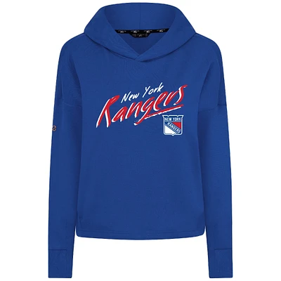Women's Levelwear Royal New York Rangers Sweet Sizzle Tri-Blend Cropped Pullover Hoodie