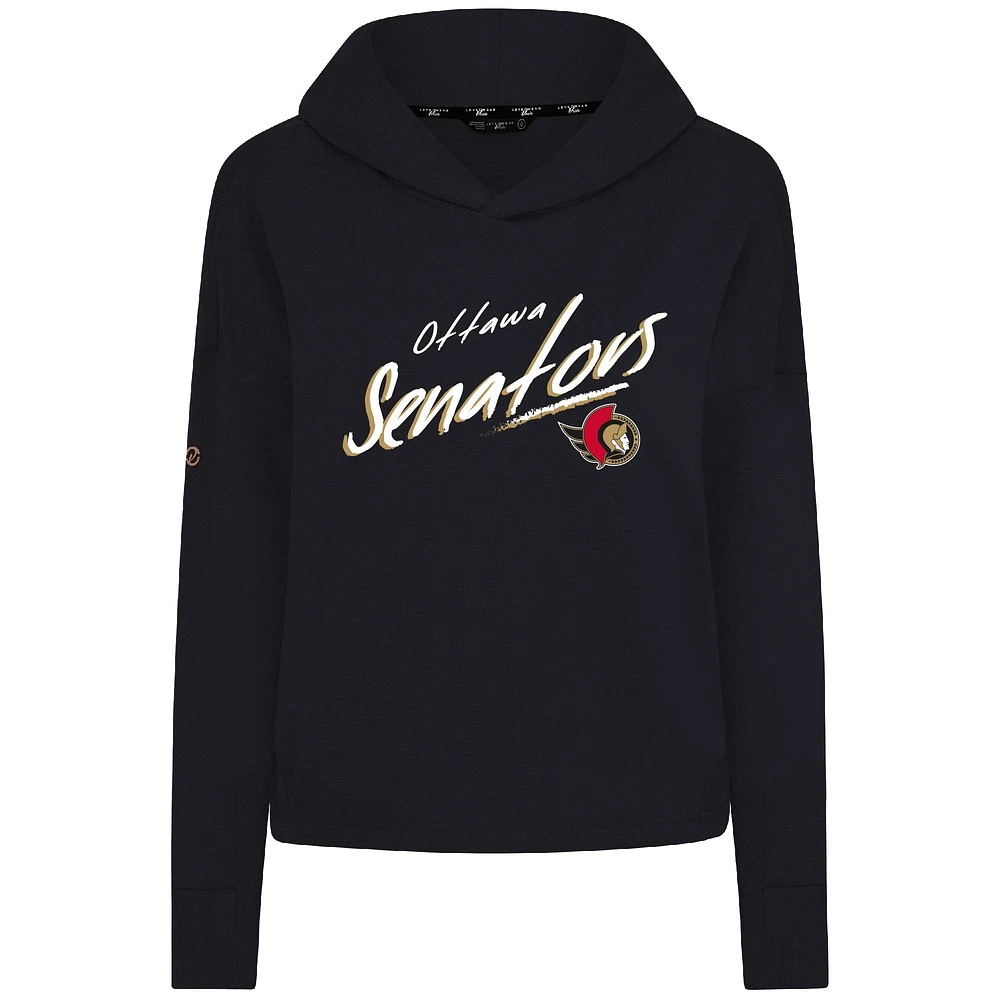 Women's Levelwear Ottawa Senators Sweet Sizzle Tri-Blend Cropped Pullover Hoodie