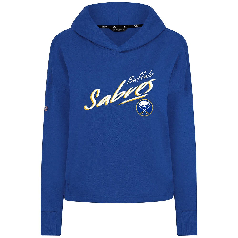 Women's Levelwear Royal Buffalo Sabres Sweet Sizzle Tri-Blend Cropped Pullover Hoodie