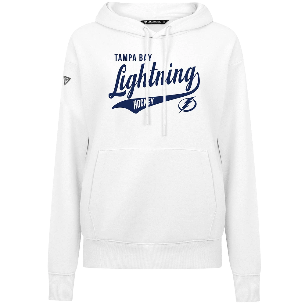 Women's Levelwear White Tampa Bay Lightning Adorn Glide Pullover Hoodie