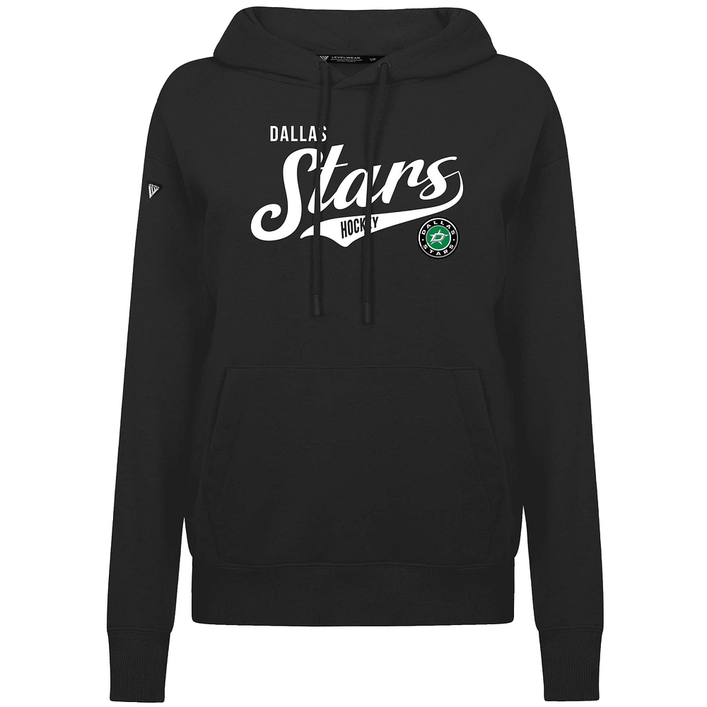 Women's Levelwear Black Dallas Stars Adorn Glide Pullover Hoodie
