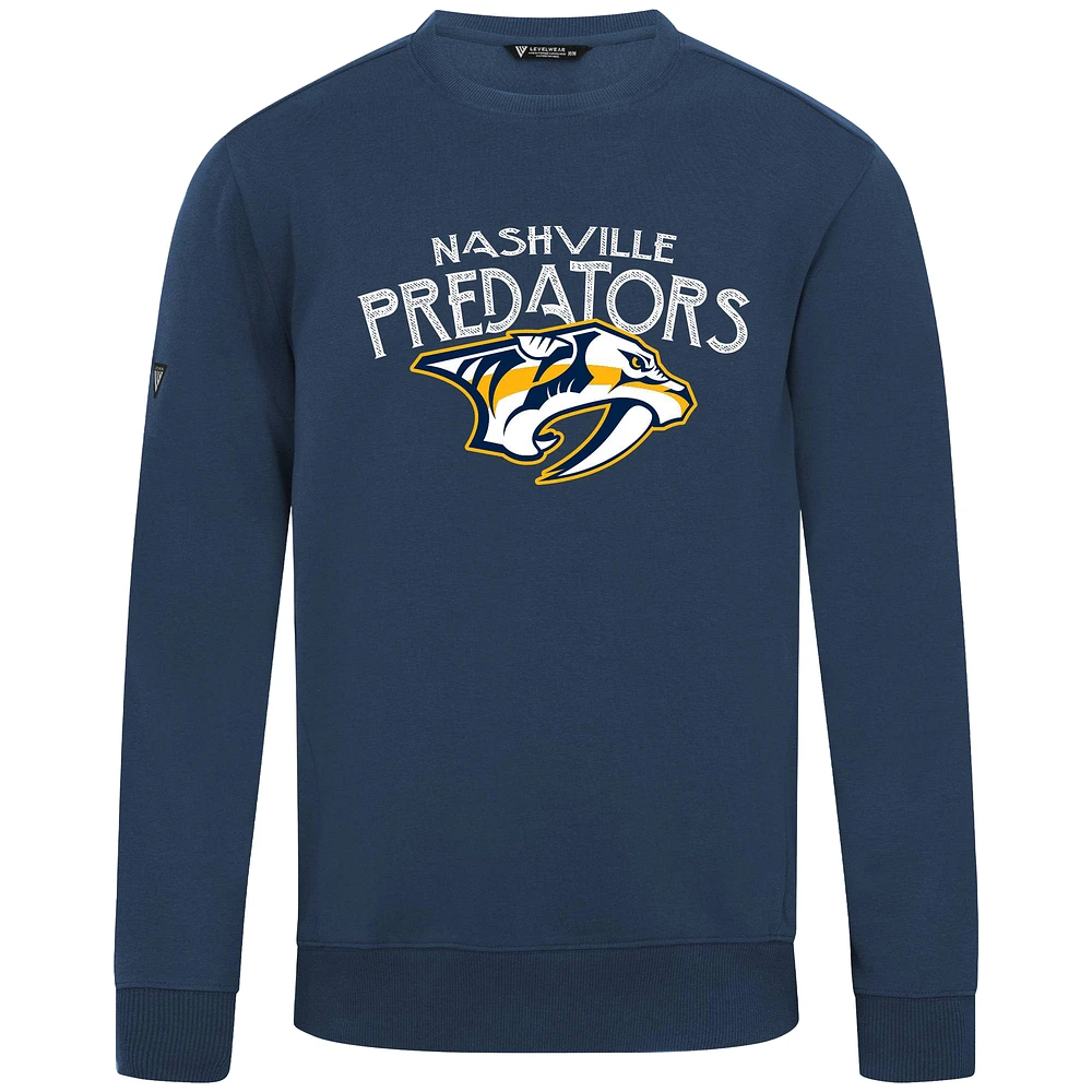Men's Levelwear Navy Nashville Predators Zane Mission Sweatshirt