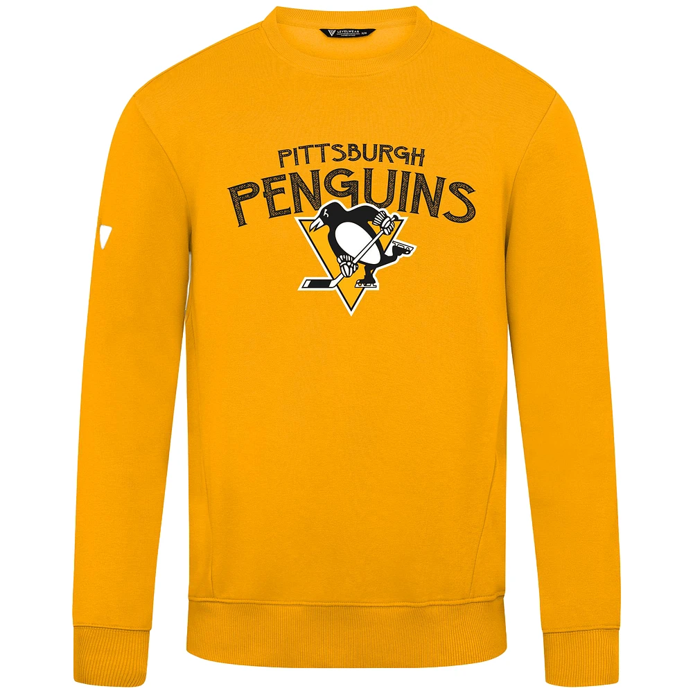 Men's Levelwear Gold Pittsburgh Penguins Zane Mission Sweatshirt