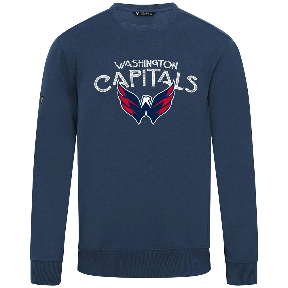 Men's Levelwear Navy Washington Capitals Zane Mission Sweatshirt