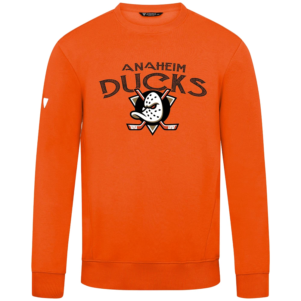 Men's Levelwear Orange Anaheim Ducks Zane Mission Sweatshirt