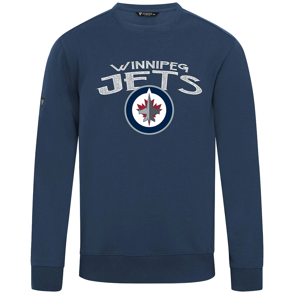 Men's Levelwear Navy Winnipeg Jets Zane Mission Sweatshirt