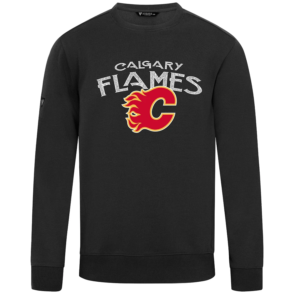 Men's Levelwear Black Calgary Flames Zane Mission Sweatshirt