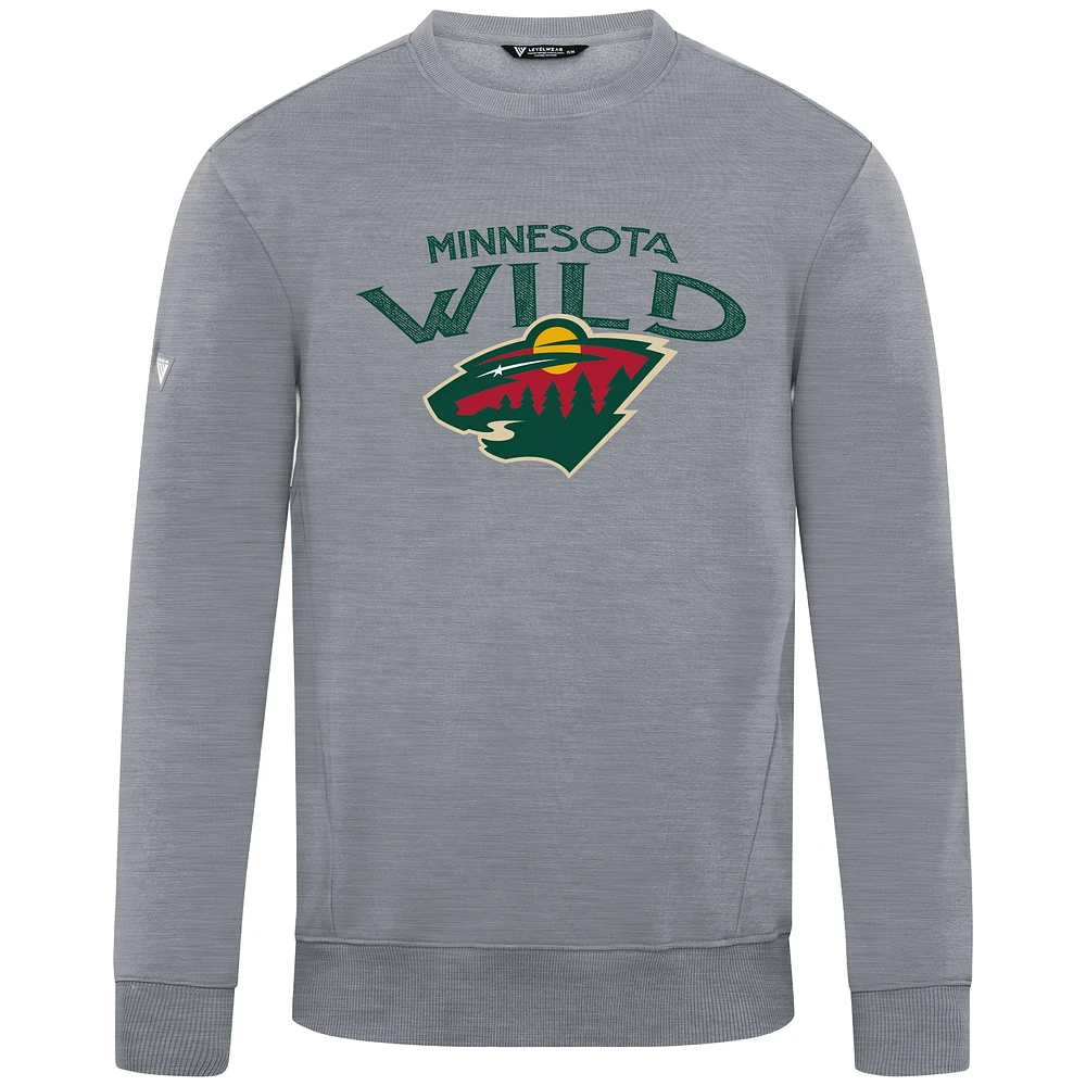 Men's Levelwear Gray Minnesota Wild Zane Mission Sweatshirt