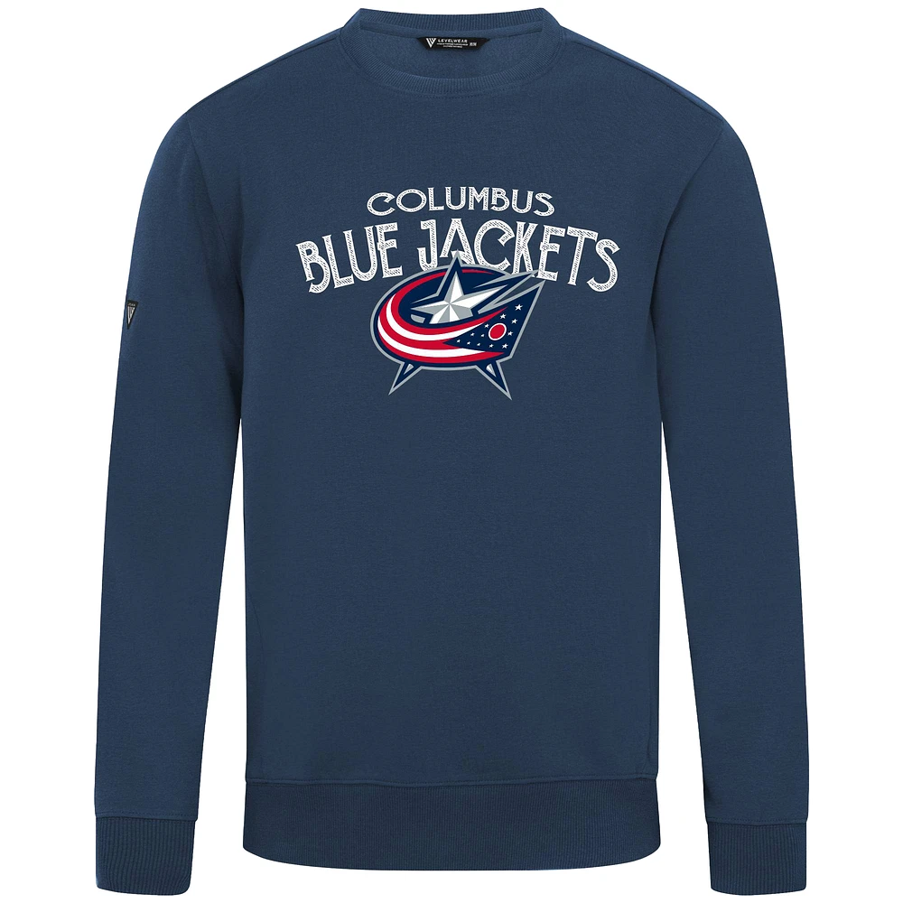 Men's Levelwear Navy Columbus Blue Jackets Zane Mission Sweatshirt