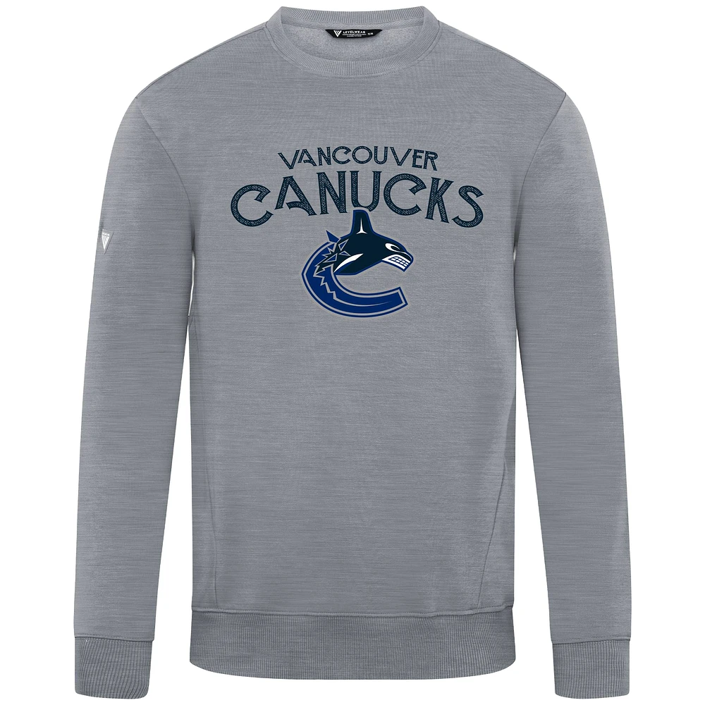 Men's Levelwear Gray Vancouver Canucks Zane Mission Sweatshirt