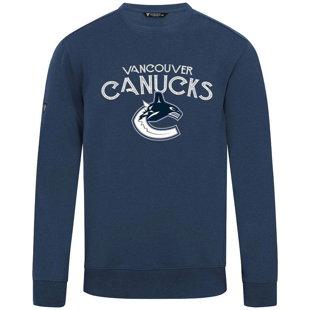 Men's Levelwear Navy Vancouver Canucks Zane Mission Sweatshirt