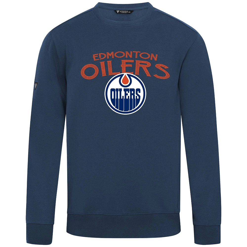 Men's Levelwear Navy Edmonton Oilers Zane Mission Sweatshirt