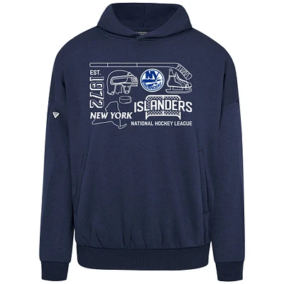 Men's Levelwear Navy New York Islanders Contact Campaign Pullover Hoodie