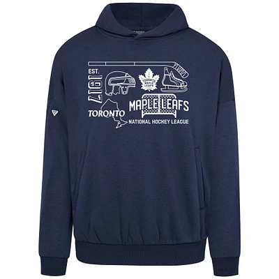 Men's Levelwear Navy Toronto Maple Leafs Contact Campaign Pullover Hoodie