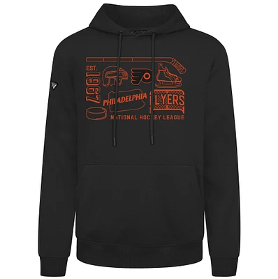 Men's Levelwear Black Philadelphia Flyers Podium Campaign Pullover Hoodie