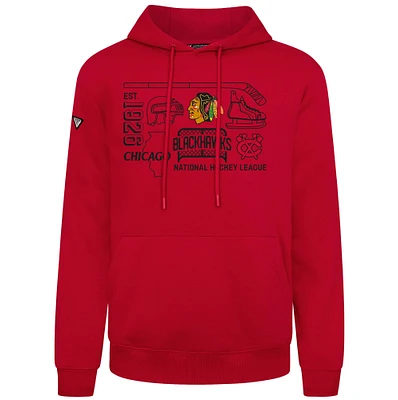 Men's Levelwear Chicago Blackhawks Podium Campaign Pullover Hoodie