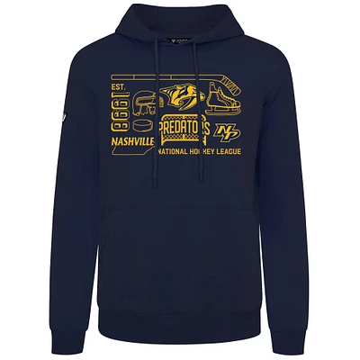 Men's Levelwear Navy Nashville Predators Podium Campaign Pullover Hoodie
