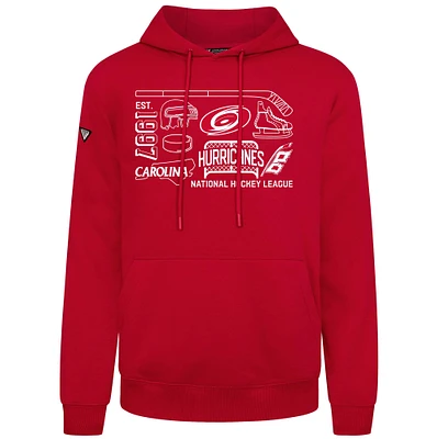 Men's Levelwear Red Carolina Hurricanes Podium Campaign Pullover Hoodie