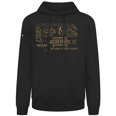 Men's Levelwear Black Vegas Golden Knights Podium Campaign Pullover Hoodie