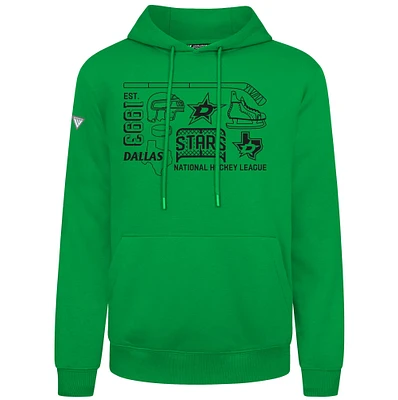 Men's Levelwear Green Dallas Stars Podium Campaign Pullover Hoodie