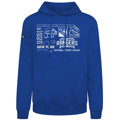 Men's Levelwear Royal New York Rangers Podium Campaign Pullover Hoodie