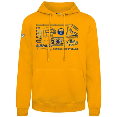 Men's Levelwear Gold Buffalo Sabres Podium Campaign Pullover Hoodie