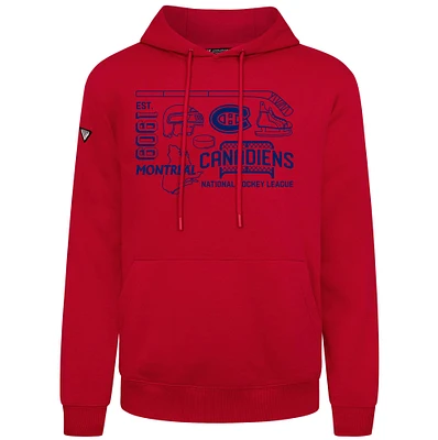 Men's Levelwear Red Montreal Canadiens Podium Campaign Pullover Hoodie