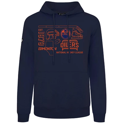 Men's Levelwear Navy Edmonton Oilers Podium Campaign Pullover Hoodie