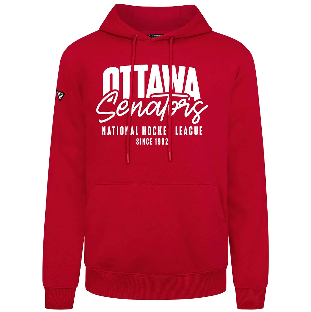 Men's Levelwear Red Ottawa Senators Podium Response Pullover Hoodie