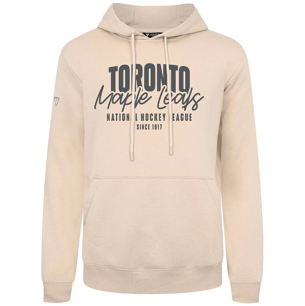 Men's Levelwear Khaki Toronto Maple Leafs Podium Response Pullover Hoodie