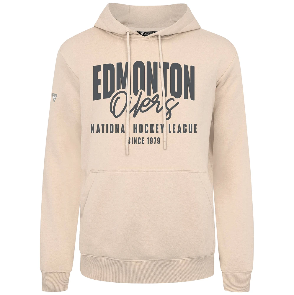 Men's Levelwear Khaki Edmonton Oilers Podium Response Pullover Hoodie