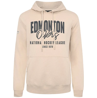 Men's Levelwear Khaki Edmonton Oilers Podium Response Pullover Hoodie