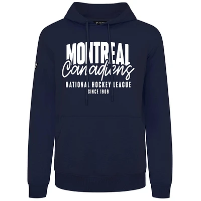 Men's Levelwear Navy Montreal Canadiens Podium Response Pullover Hoodie