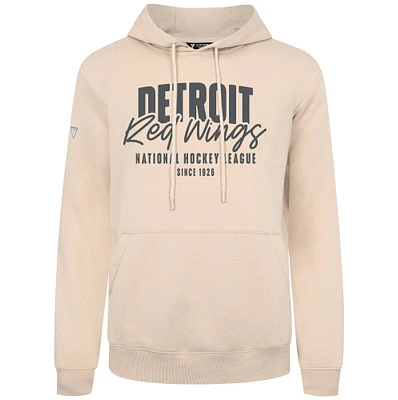Men's Levelwear Khaki Detroit Red Wings Podium Response Pullover Hoodie