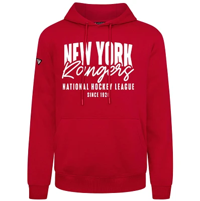 Men's Levelwear Red New York Rangers Podium Response Pullover Hoodie
