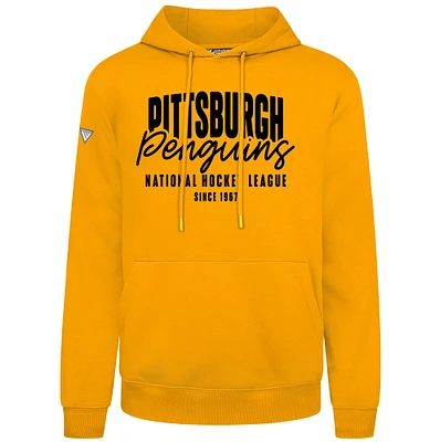 Men's Levelwear Gold Pittsburgh Penguins Podium Response Pullover Hoodie