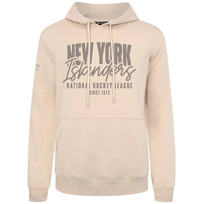 Men's Levelwear Khaki New York Islanders Podium Response Pullover Hoodie