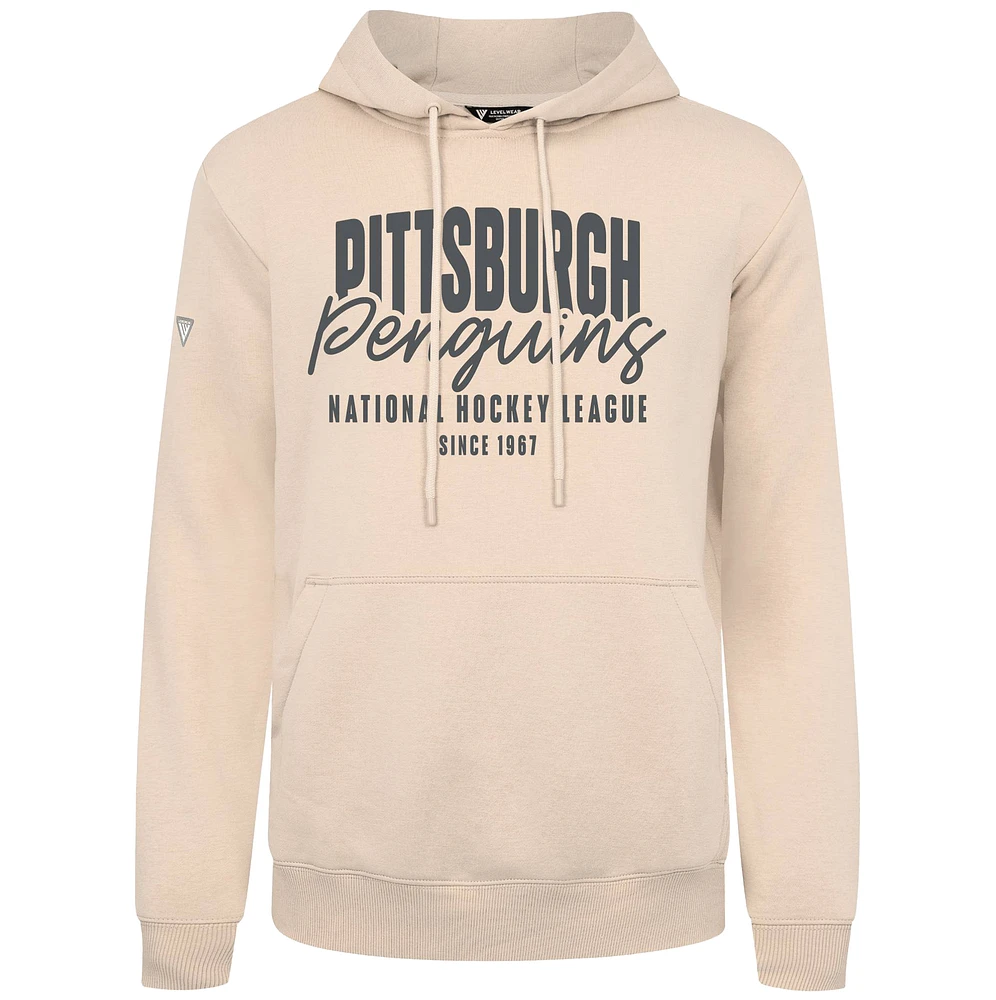Men's Levelwear Khaki Pittsburgh Penguins Podium Response Pullover Hoodie