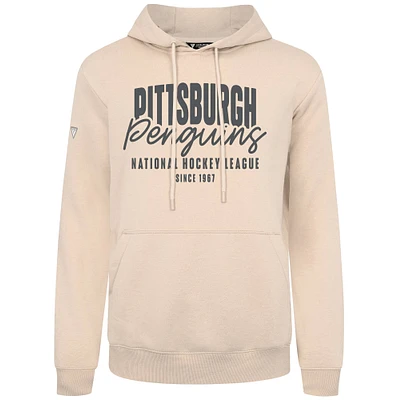 Men's Levelwear Khaki Pittsburgh Penguins Podium Response Pullover Hoodie