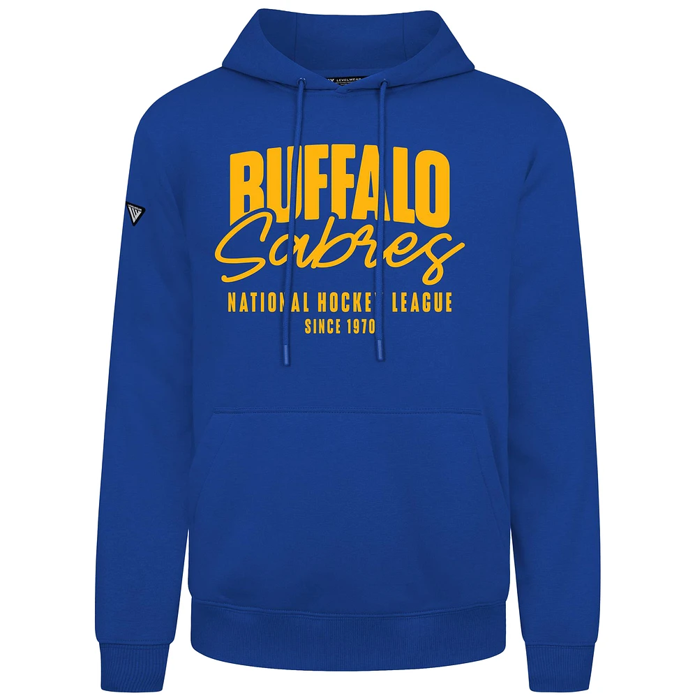 Men's Levelwear Royal Buffalo Sabres Podium Response Pullover Hoodie