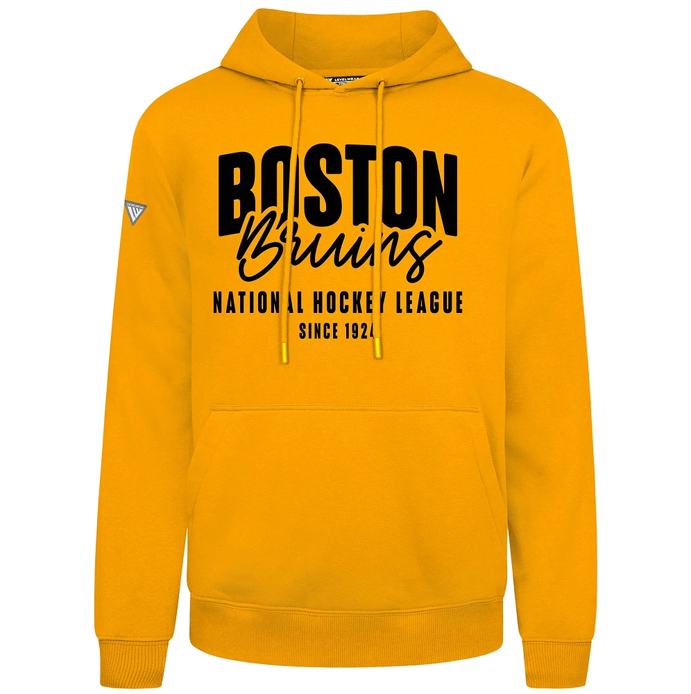 Men's Levelwear Gold Boston Bruins Podium Response Pullover Hoodie